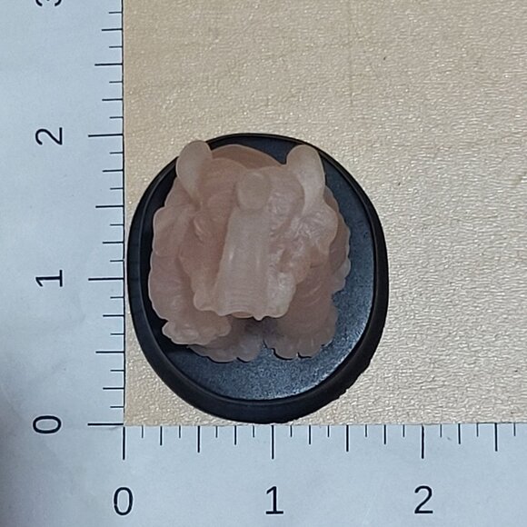 Small Pink Stone Rose Quartz Carved Elephant Statue Trunk Up - Picture 9 of 9
